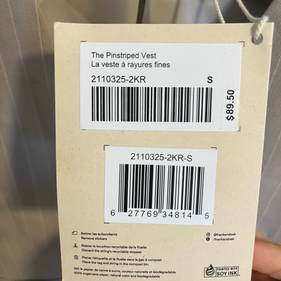 Pinstriped Vest in Oxford Tan - Picture 4 of 9